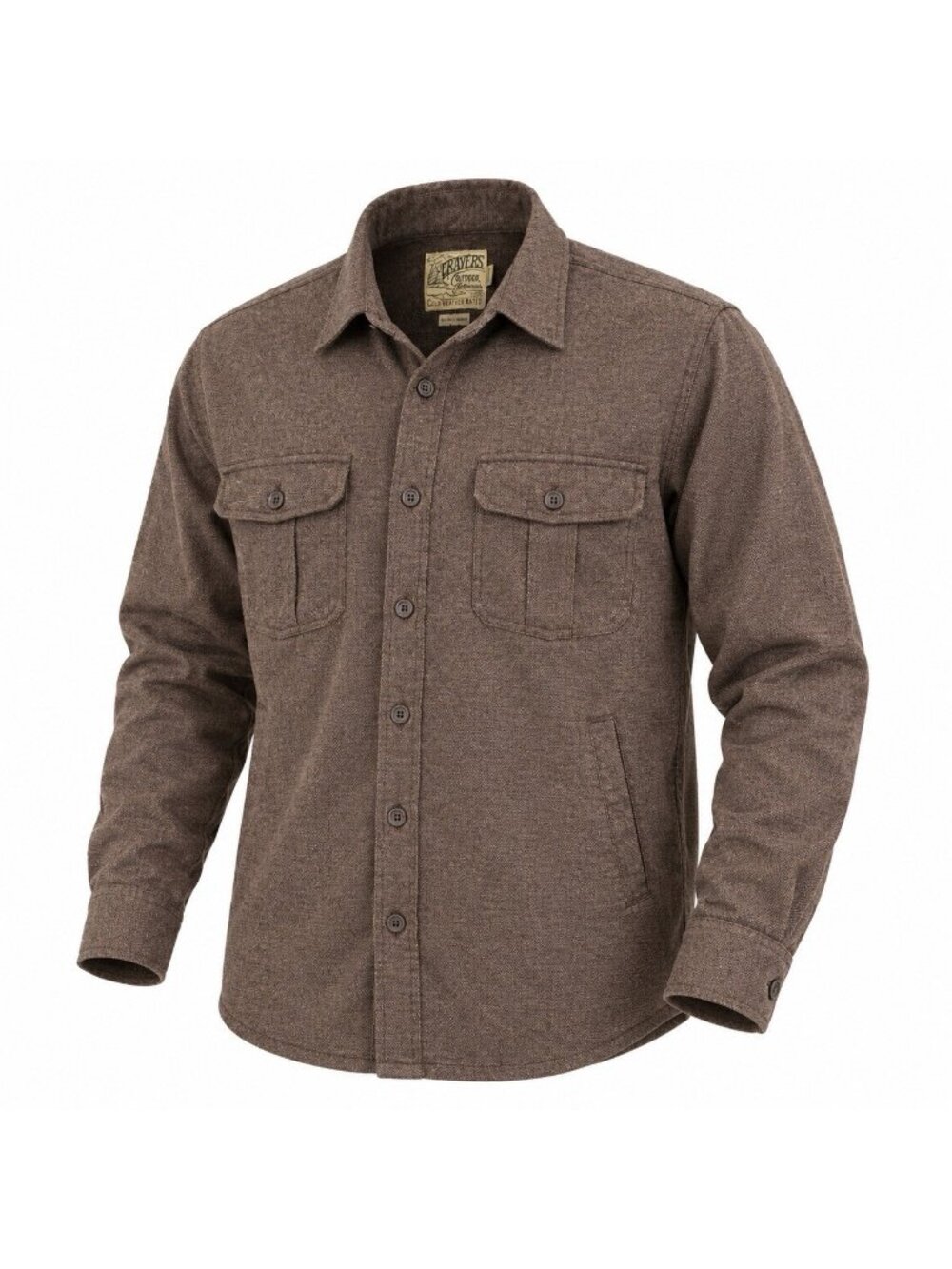 Grayers Cold Weather Shirt Jacket Mens XL Brown Cotton Shacket Workwear Outdoor